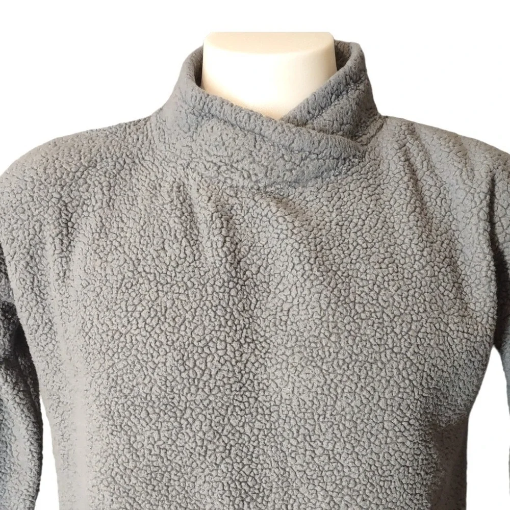 Jane and Bleecker Fleece Sweatshirt Small Womens Cozy Core Cabin Core‎ Gray Wrap